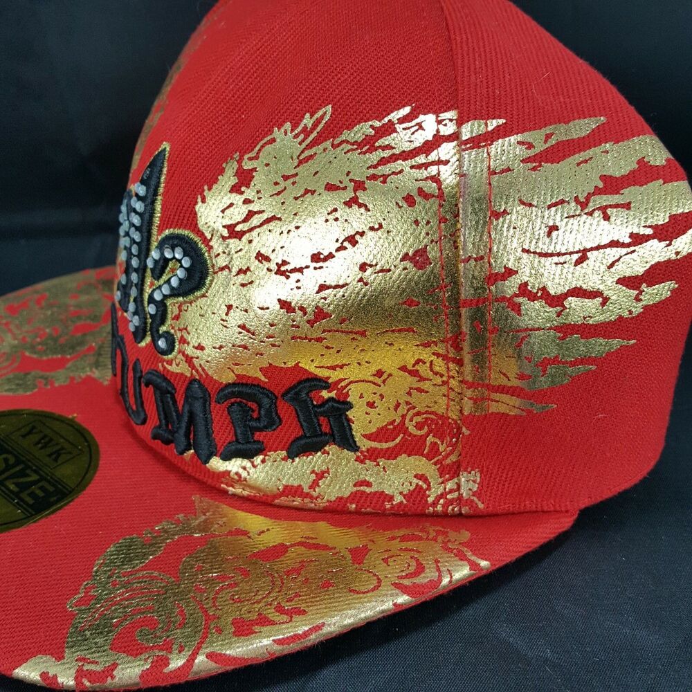 Triumph Motorcycles Red Gold Flames Golf Baseball Cap Hat New L Missing a jewel - Picture 3 of 8